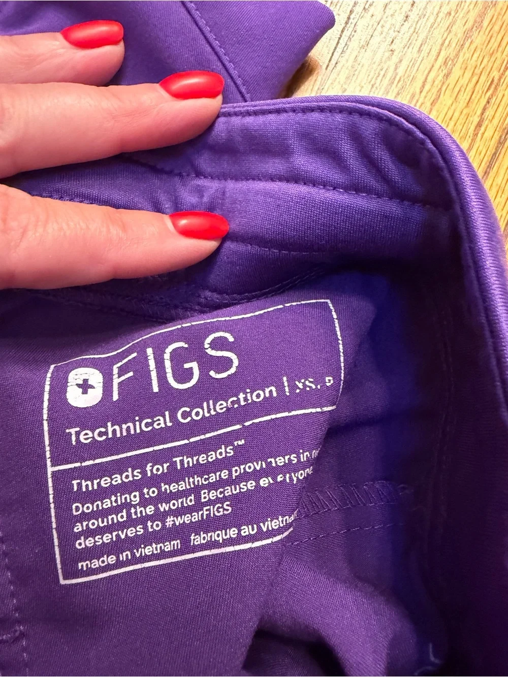 Figs Grape Purple Scrub Top with Joggers - Picture 3 of 4